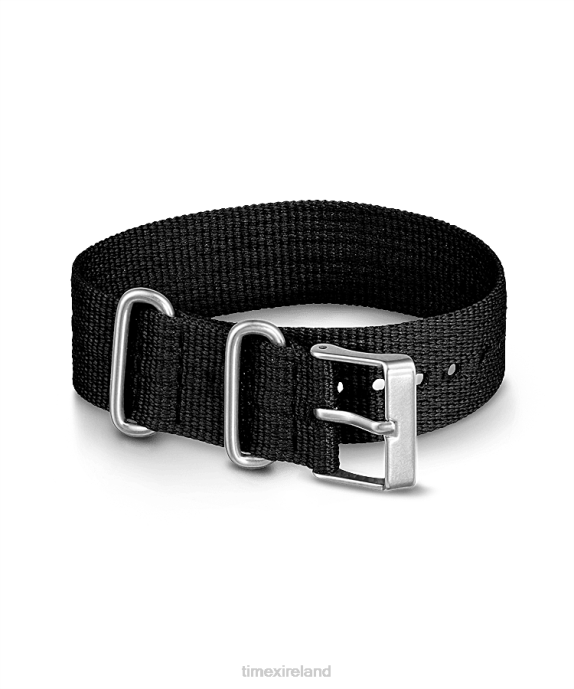 Straps | Black Unisex Timex 20mm Fabric Slip-Thru Single Layer Strap R6JT500