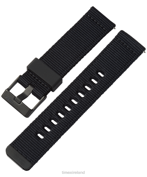 Straps | Black Unisex Timex 22mm Quick-Release Fabric Strap R6JT537