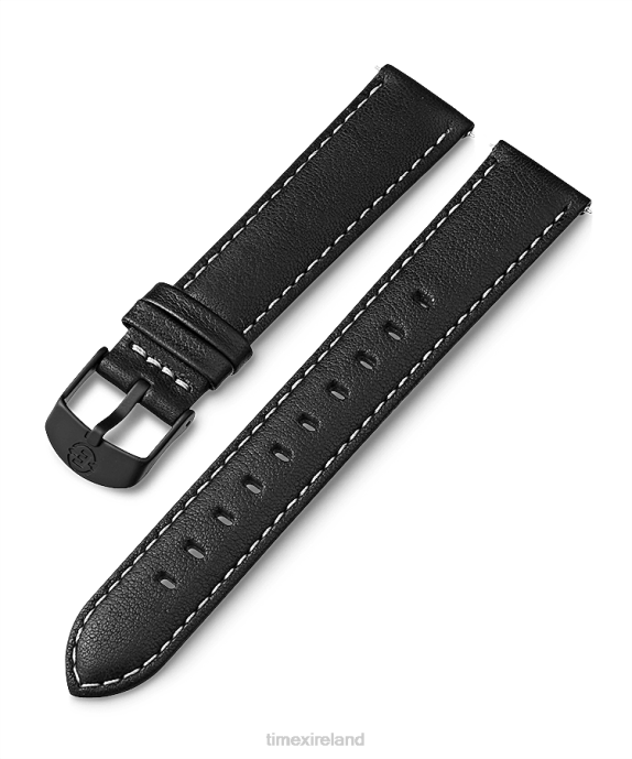 Straps | Black Unisex Timex 18mm Leather Strap R6JT479