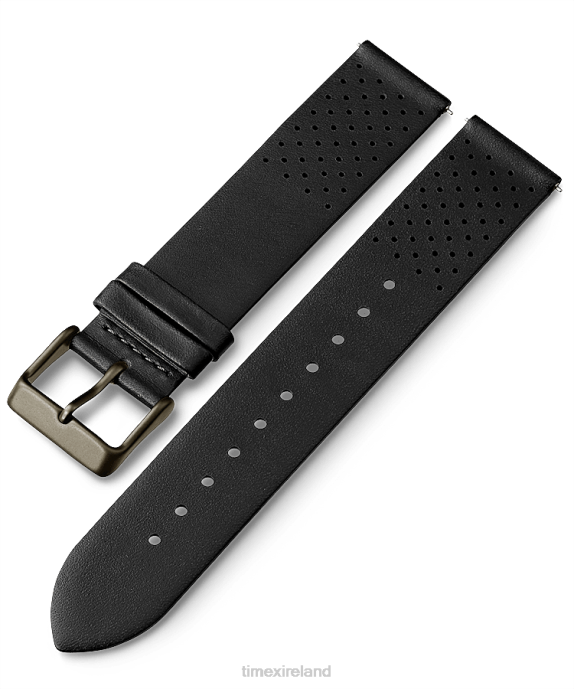 Straps | Black Unisex Timex 20mm Quick Release Leather Strap R6JT461