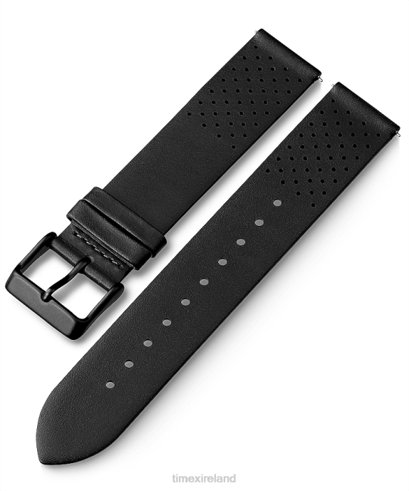 Straps | Black Unisex Timex 20mm Quick Release Leather Strap R6JT467