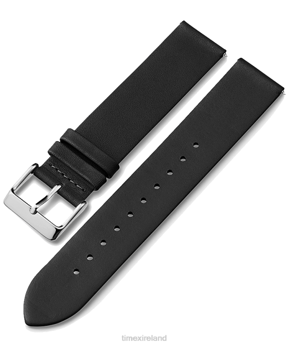 Straps | Black Unisex Timex 20mm Quick Release Leather Strap R6JT473