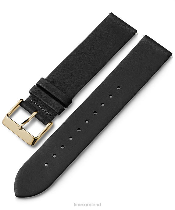 Straps | Black Unisex Timex 20mm Quick Release Leather Strap R6JT481