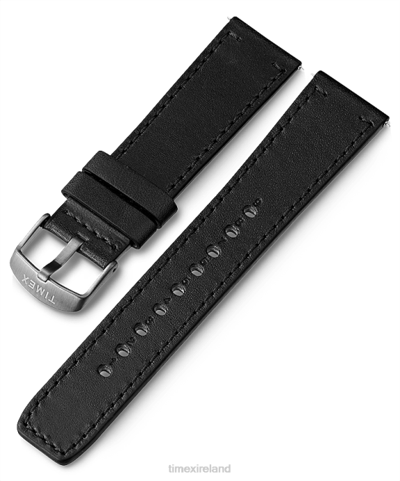 Straps | Black Unisex Timex 22mm Quick Release Leather Strap R6JT426