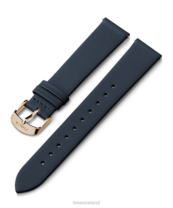 Straps | Blue Unisex Timex 18mm Leather Strap R6JT432