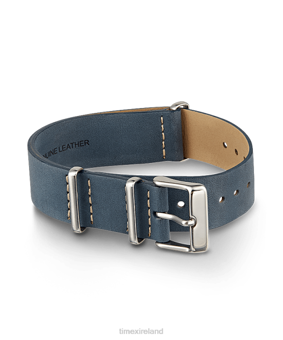 Straps | Blue Unisex Timex 20mm Leather Slip-Thru Double Layer Strap R6JT437