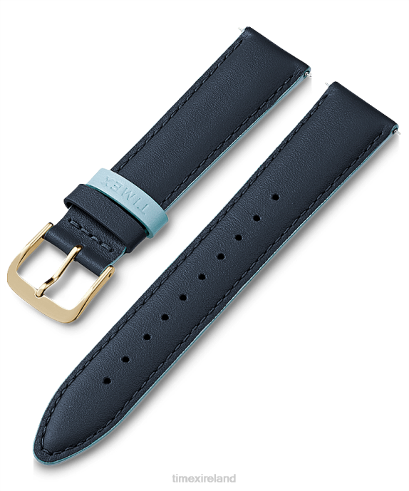 Straps | Blue Unisex Timex 20mm Leather Strap R6JT429