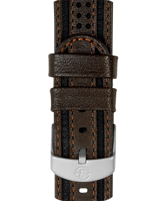 Straps | Brown Unisex Timex 18mm Fabric with Leather Strap R6JT441