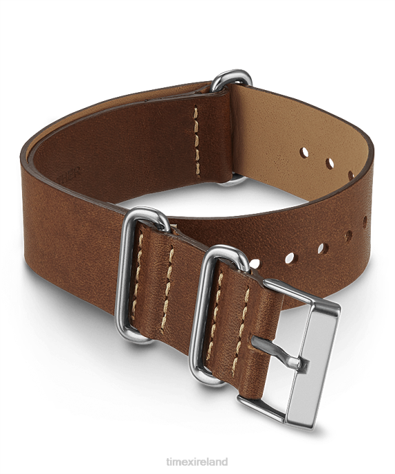 Straps | Brown Unisex Timex 20mm Leather Slip-Thru Double Layer Strap R6JT460
