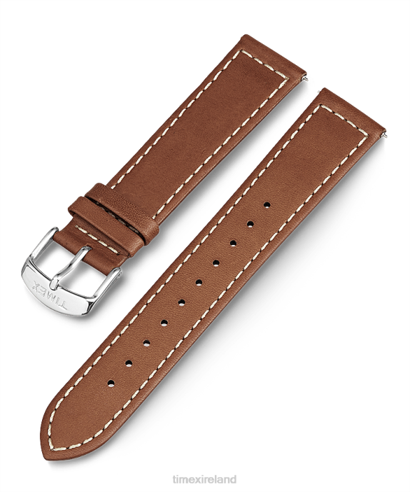 Straps | Brown Unisex Timex Two-Piece Stitched Leather Strap R6JT436