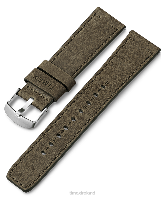 Straps | Green Unisex Timex 22mm Quick Release Leather Strap R6JT451