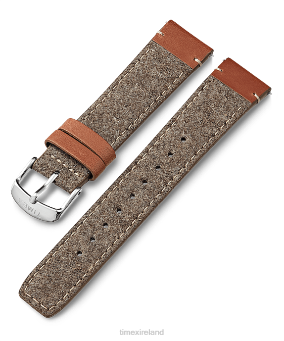 Straps | Tan Unisex Timex 20mm Fabric Strap with Leather Accents R6JT445
