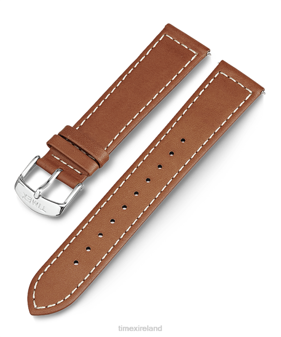 Straps | Tan Unisex Timex Two-Piece Stitched Leather Strap R6JT456