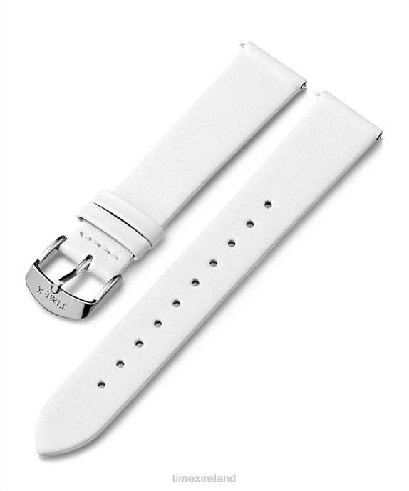 Straps | White Unisex Timex 18mm Leather Strap R6JT444