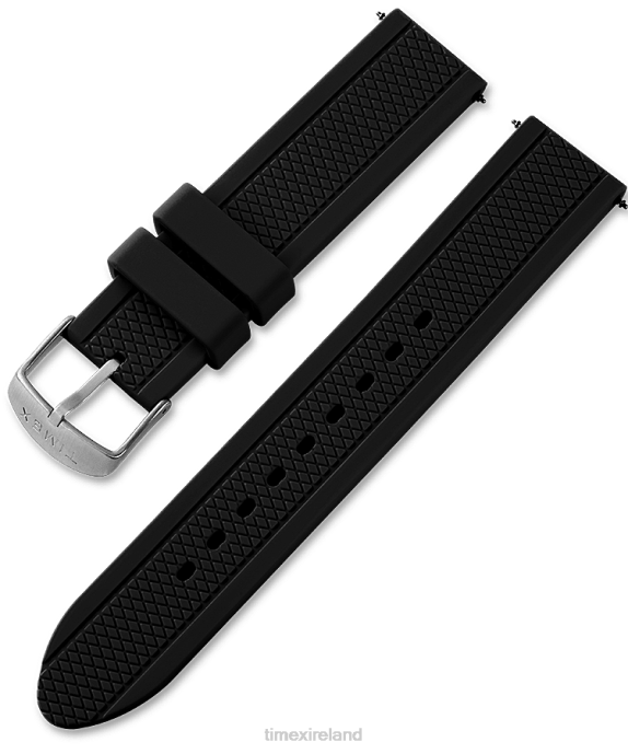 Straps | Black Unisex Timex Replacement 20mm Silicone Strap For Tribute Gamer R6JT676