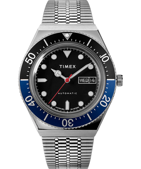 Watches | Stainless-Steel/Black/Blue Men Timex M79 Automatic 40mm Stainless Steel Bracelet Watch R6JT48