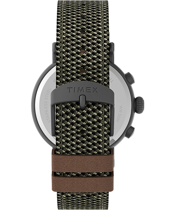 Watches | Gunmetal/Green Men Timex Standard Chronograph 41mm Fabric and Leather Strap Watch R6JT96