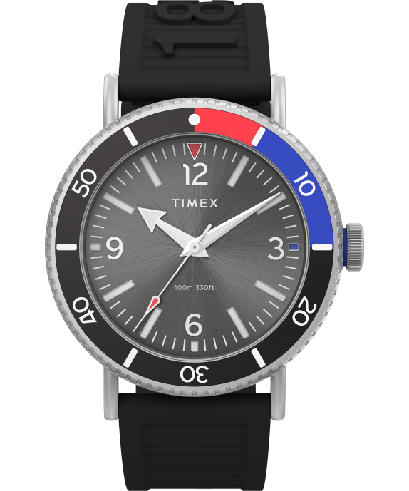 Watches | Silver-Tone/Black/Other Men Timex Standard Diver 43mm Eco-Friendly Resin Strap Watch R6JT99