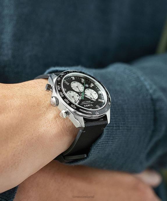 Watches | Stainless-Steel/Black/Blue Men Timex Waterbury Chronograph 41mm Leather Strap Watch R6JT91