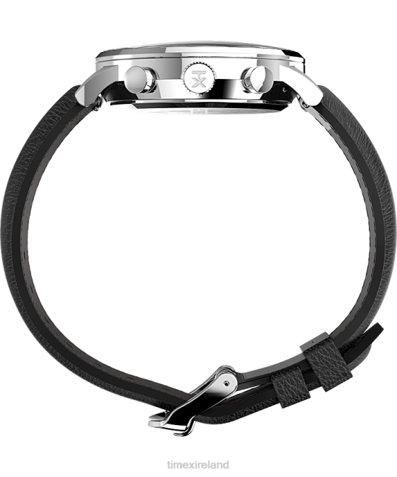 Watches | Stainless-Steel/Black/White Men Timex Waterbury Classic Chronograph 40mm Leather Strap Watch R6JT106
