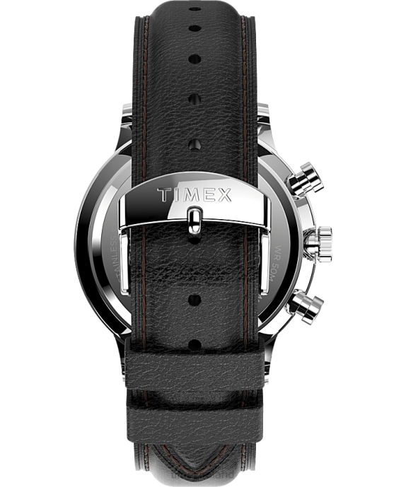 Watches | Stainless-Steel/Black/White Men Timex Waterbury Classic Chronograph 40mm Leather Strap Watch R6JT106