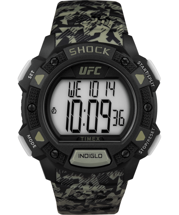 Watches | Black/Camo Men Timex UFC Core Shock 45mm Resin Strap Watch R6JT268