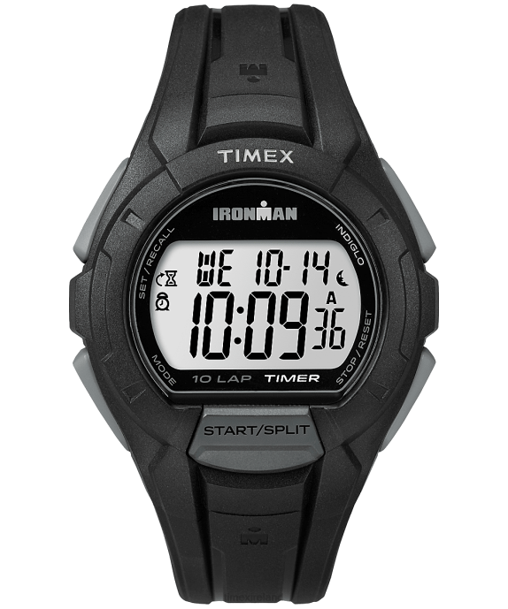 Watches | Black/Gray Men Timex IRONMAN Essential 10 Full-Size Resin Strap Watch R6JT259