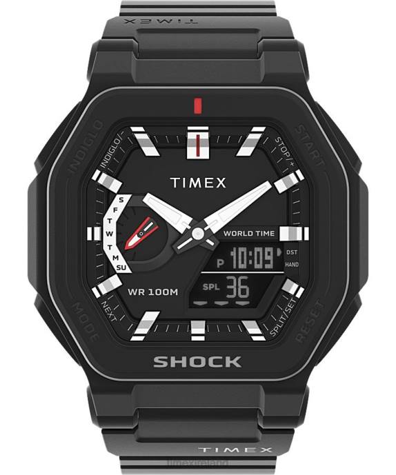 Watches | Black Men Timex Command Encounter 45mm Resin Strap Watch R6JT244