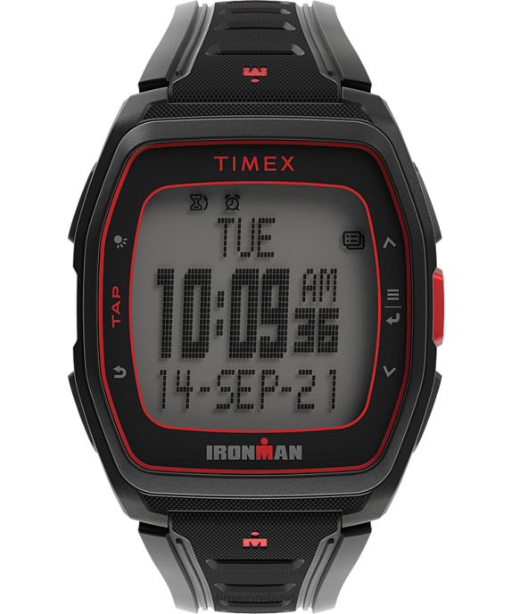 Watches | Black/Red Men Timex IRONMAN T300 Silicone Strap Watch R6JT265