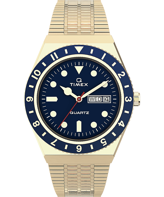 Watches | Gold-Tone/Stainless-Steel/Blue Men Q Timex Reissue 38mm Stainless Steel Bracelet Watch R6JT127