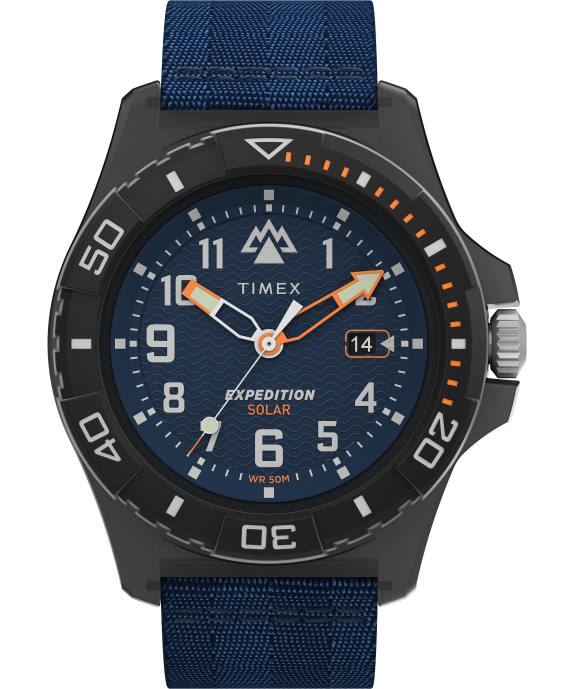 Watches | Gray/Blue Men Timex Expedition North Freedive Ocean 46mm Recycled Fabric Strap Watch R6JT119