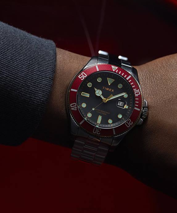 Watches | Silver-Tone/Stainless-Steel/Black Men Timex Harborside Coast 43mm Bracelet Watch R6JT136