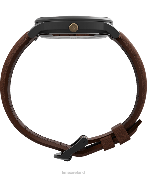 Watches | Gunmetal/Brown/Blue Men Timex Waterbury Classic Day/Date 40mm Leather Strap Watch R6JT230