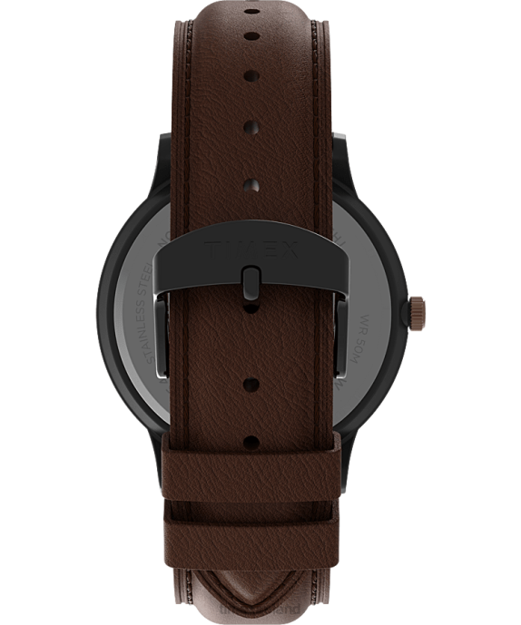 Watches | Gunmetal/Brown/Blue Men Timex Waterbury Classic Day/Date 40mm Leather Strap Watch R6JT230