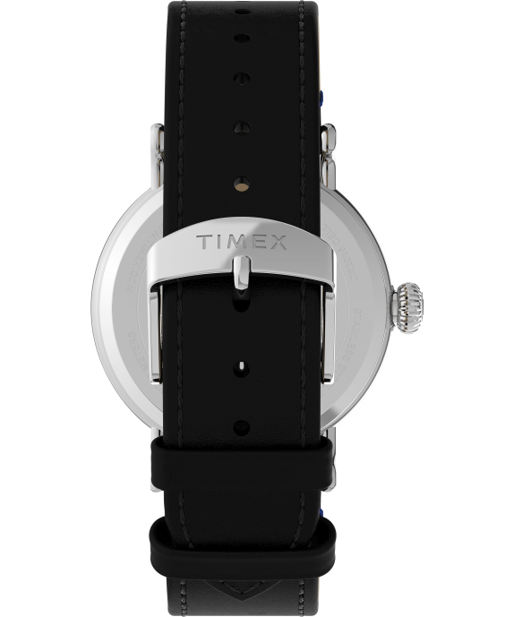 Watches | Silver-Tone/Black/Blue Men Timex Standard x Peanuts Featuring Snoopy Graduation 40mm Leather Strap Watch R6JT208