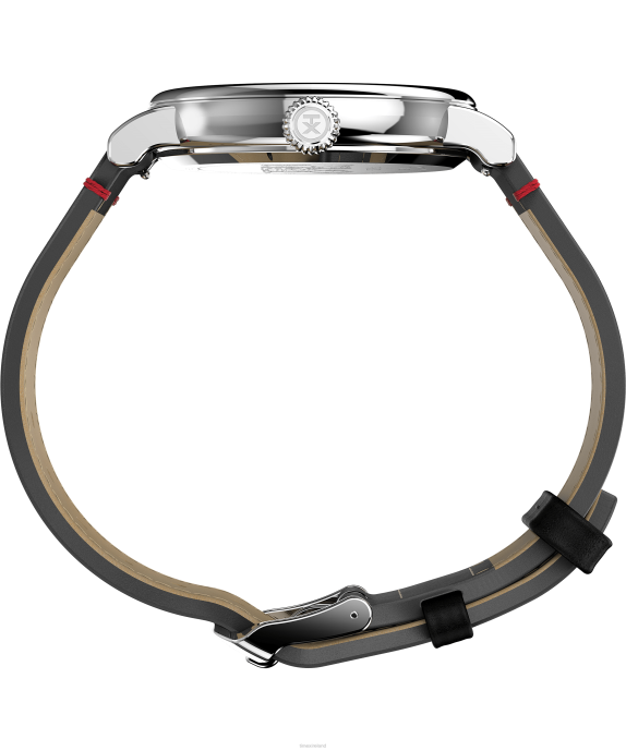 Watches | Silver-Tone/Black/Red Men Timex Standard x Peanuts Featuring Snoopy Holiday 40mm Leather Strap Watch R6JT210