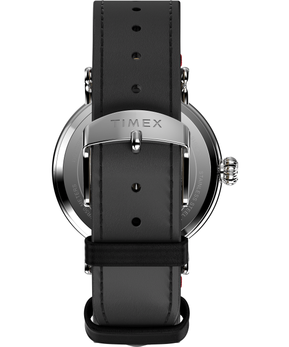 Watches | Silver-Tone/Black/Red Men Timex Standard x Peanuts Featuring Snoopy Holiday 40mm Leather Strap Watch R6JT210