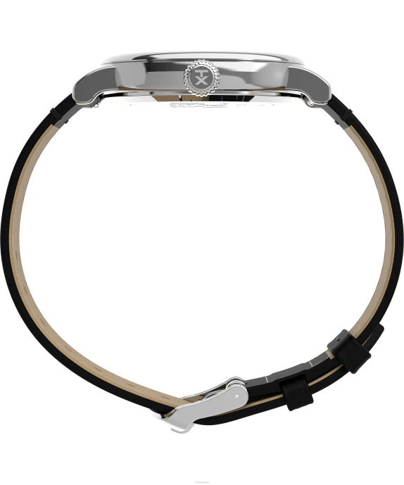 Watches | Silver-Tone/Black/White Men Timex Standard x Peanuts Featuring Snoopy Happy Birthday 40mm Leather Strap Watch R6JT204