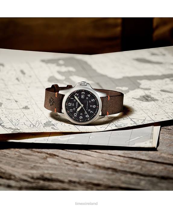 Watches | Stainless-Steel/Brown/Black Men Timex Expedition North Field Solar 41mm Eco-Friendly Leather Strap Watch R6JT209