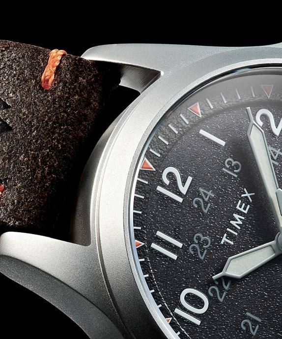 Watches | Stainless-Steel/Brown/Black Men Timex Expedition North Field Solar 41mm Eco-Friendly Leather Strap Watch R6JT209