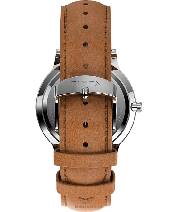 Watches | Stainless-Steel/Tan/Blue Men Timex Waterbury Classic 40mm Leather Strap Watch R6JT237