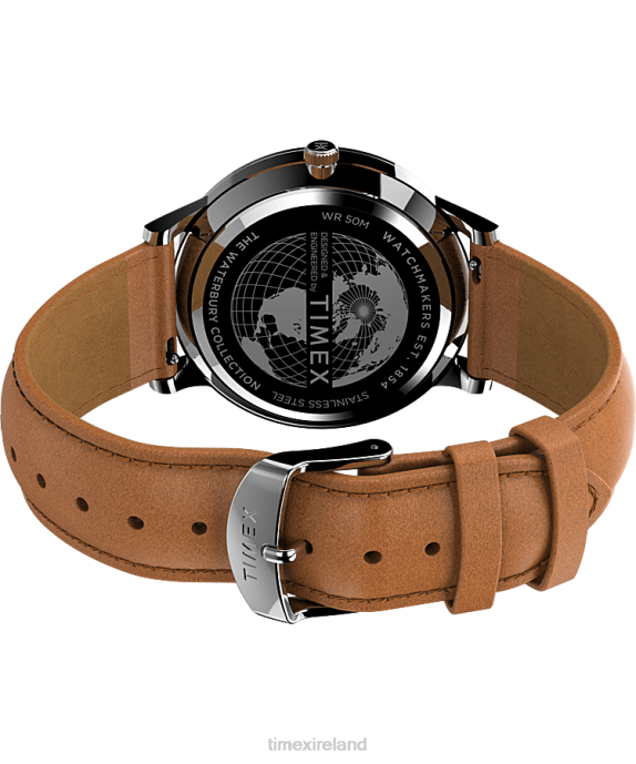 Watches | Stainless-Steel/Tan/Blue Men Timex Waterbury Classic 40mm Leather Strap Watch R6JT237