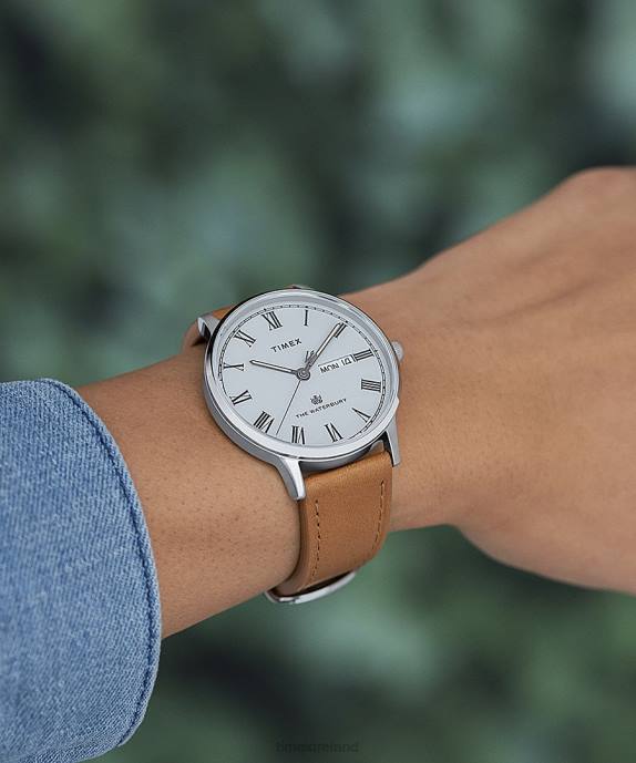 Watches | Stainless-Steel/Tan/Gray Men Timex Waterbury Classic 40mm Leather Strap Watch R6JT212