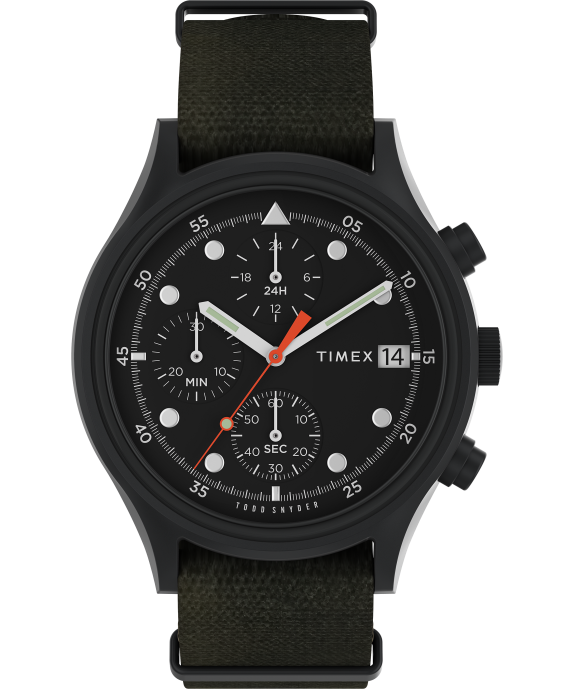 Watches | Black/Green Men Timex x Todd Snyder MK1 42mm Fabric Strap Watch R6JT15