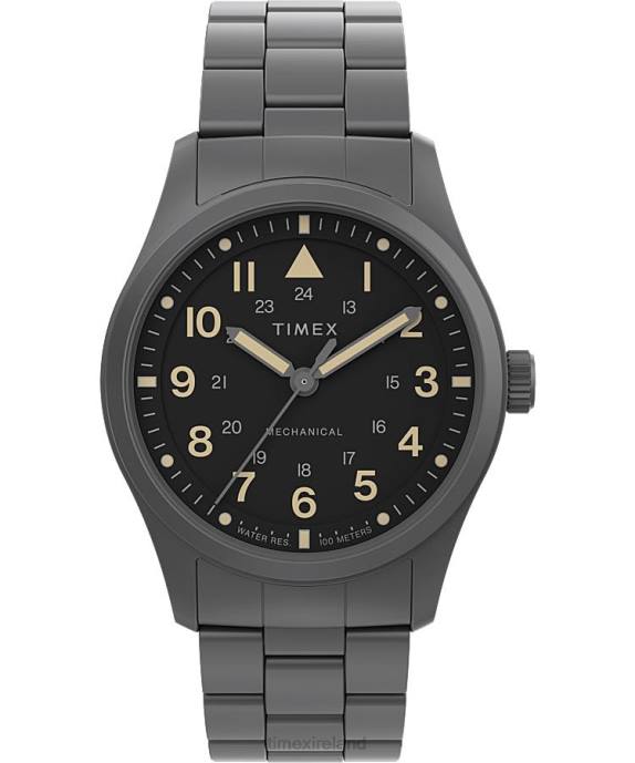 Watches | Black Men Timex Expedition North Field Mechanical 38mm Stainless Steel Bracelet Watch R6JT19