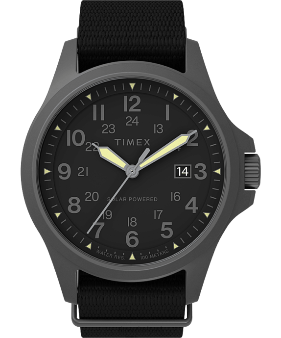Watches | Gunmetal/Black Men Timex Expedition North Field Post Solar 41mm Recycled Fabric Strap Watch R6JT31