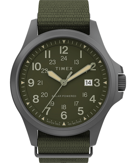 Watches | Gunmetal/Green Men Timex Expedition North Field Post Solar 41mm Recycled Fabric Strap Watch R6JT20