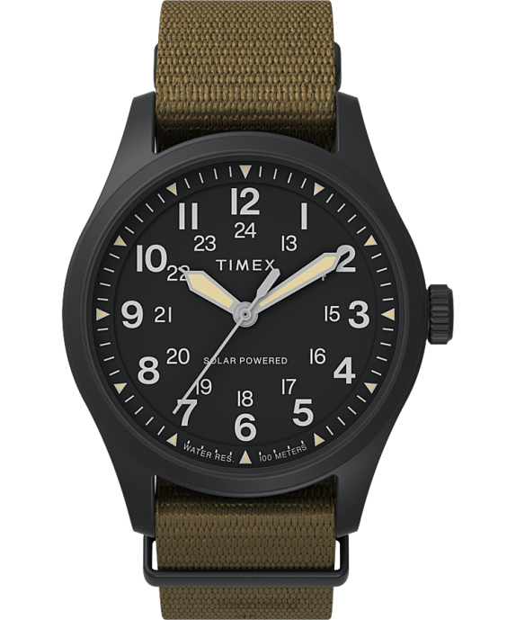 Watches | IP-Black/Tan/Black Men Timex Expedition North Field Post Solar 36mm Recycled Fabric Strap Watch R6JT23
