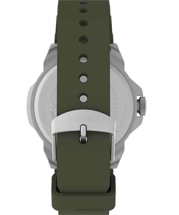 Watches | Silver-Tone/Green Men Timex Expedition North Ridge 41mm Silicone Strap Watch R6JT13