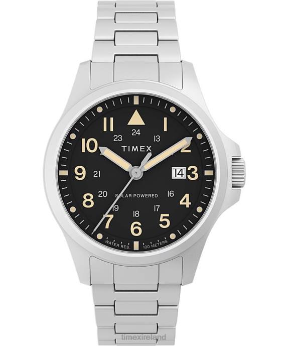 Watches | Stainless-Steel/Black Men Timex Expedition North Field Solar 41mm Stainless Steel Bracelet Watch R6JT17